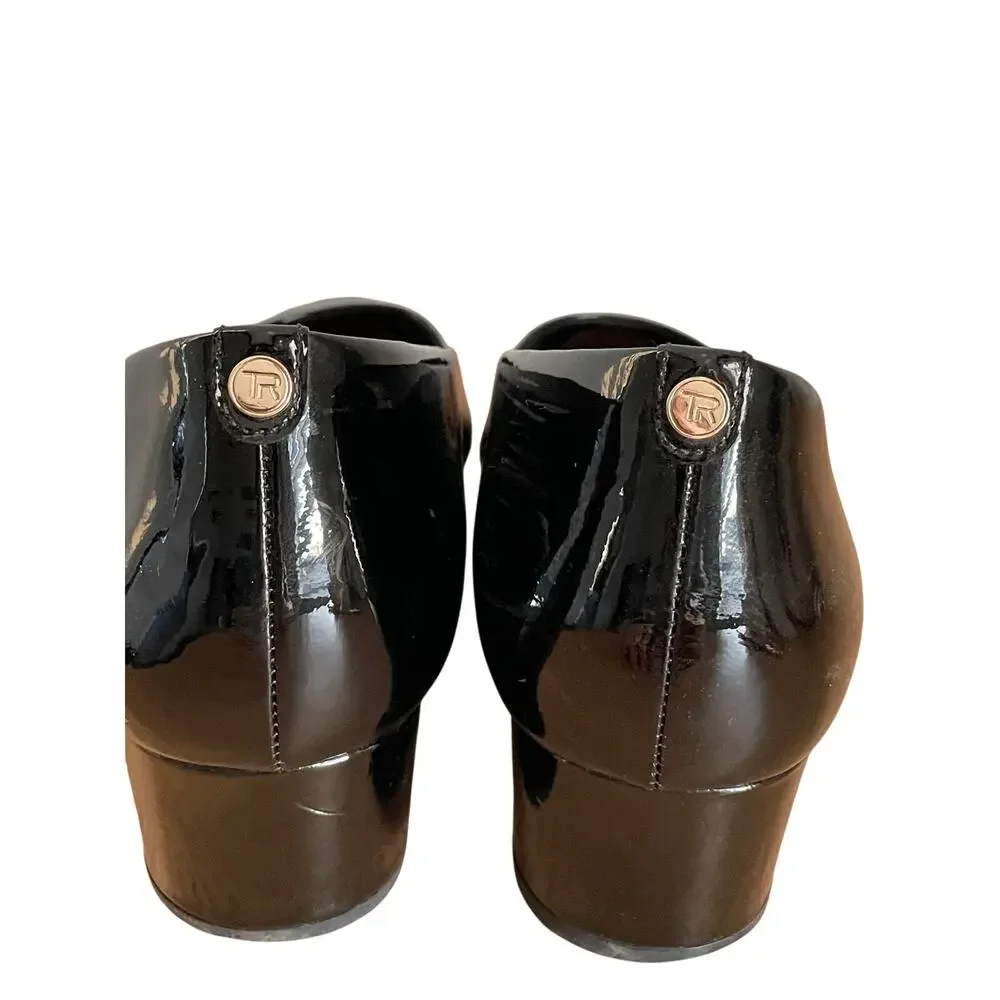 Taryn Rose Black Patent Low Wedge Pumps Comfort Heels Women’s size 11